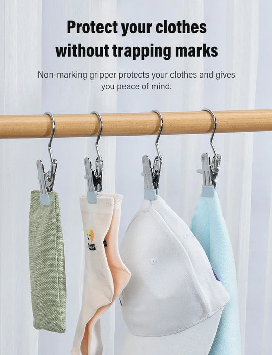 【Pack 6/18/30 Unidades】💥Anti-óxido Clip Ahorro de espacio Clothespin Sombrero Pantalones Almacenamiento Colgar Gancho de viaje