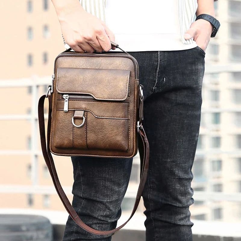 🔥 56% RABATT 💼 Herr Messenger Crossbody Väska 🚶‍♂️ minimalistisk design, vattenavvisande & perfekt för affär & fritid 🌿