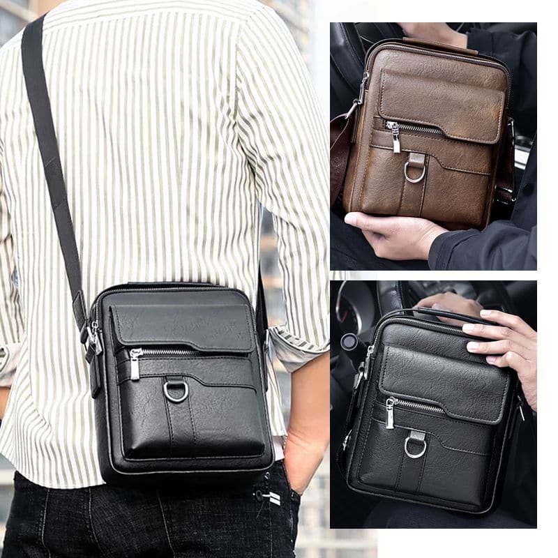 🔥 56% RABATT 💼 Herr Messenger Crossbody Väska 🚶‍♂️ minimalistisk design, vattenavvisande & perfekt för affär & fritid 🌿