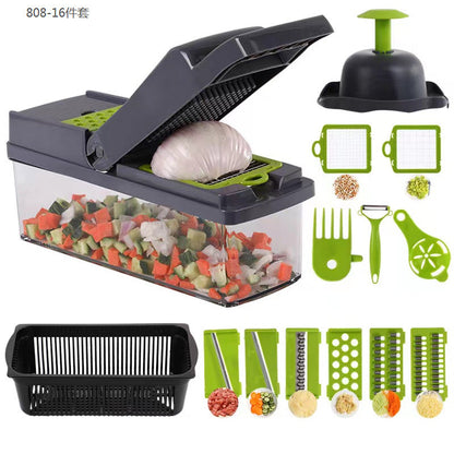 ⏰ BEGRÄNSAT ERBJUDANDE 🔥 -50% 🥗 Multifunktionellt 16-delars köksset – skär, hacka & förbered på sekunder 👨‍🍳✨