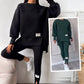 Avslappnat set med sweatshirt och leggings för kvinnor