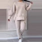 Avslappnat set med sweatshirt och leggings för kvinnor