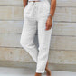 📢📢50% DI SCONTO!!!⏰Pantaloni da donna in cotone e lino con vita elasticizzata e gamba larga