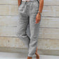 📢📢50% DI SCONTO!!!⏰Pantaloni da donna in cotone e lino con vita elasticizzata e gamba larga