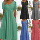 👗💙 50% OFF TODAY! ✨ Women’s V-Neck Short Sleeve Long Dress 🌸 Elegant Flowing Fit, Comfortable Fabric & Effortless Everyday Style