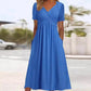 👗💙 50% OFF TODAY! ✨ Women’s V-Neck Short Sleeve Long Dress 🌸 Elegant Flowing Fit, Comfortable Fabric & Effortless Everyday Style