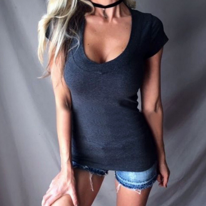 🔥 SOMMER-DEAL: 1+1 GRATIS 💫 Sexy V-Ausschnitt Slim Top für Damen – betont deine Figur & fühlt sich federleicht an 👚