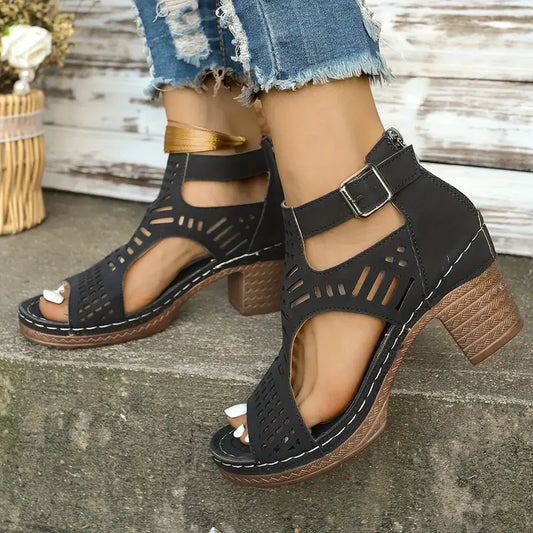 🔥Bequeme und stylische orthopädische Sandalen mit offenem Zehenbereich und hohem Absatz
