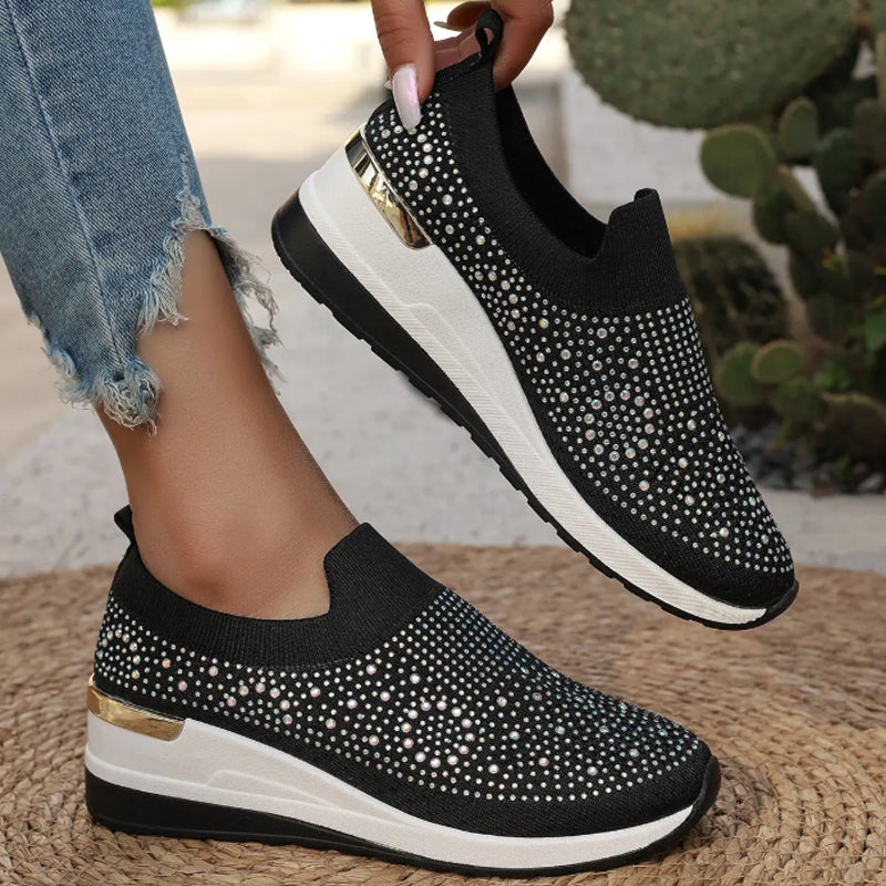 🔥 50% RABATT 👟✨ Andningsbara mesh-sneakers med strass för dam 💎 Lätta, bekväma & eleganta hela dagen 🌿