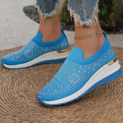 🔥 50% RABATT 👟✨ Andningsbara mesh-sneakers med strass för dam 💎 Lätta, bekväma & eleganta hela dagen 🌿