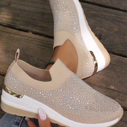🔥 50% RABATT 👟✨ Andningsbara mesh-sneakers med strass för dam 💎 Lätta, bekväma & eleganta hela dagen 🌿
