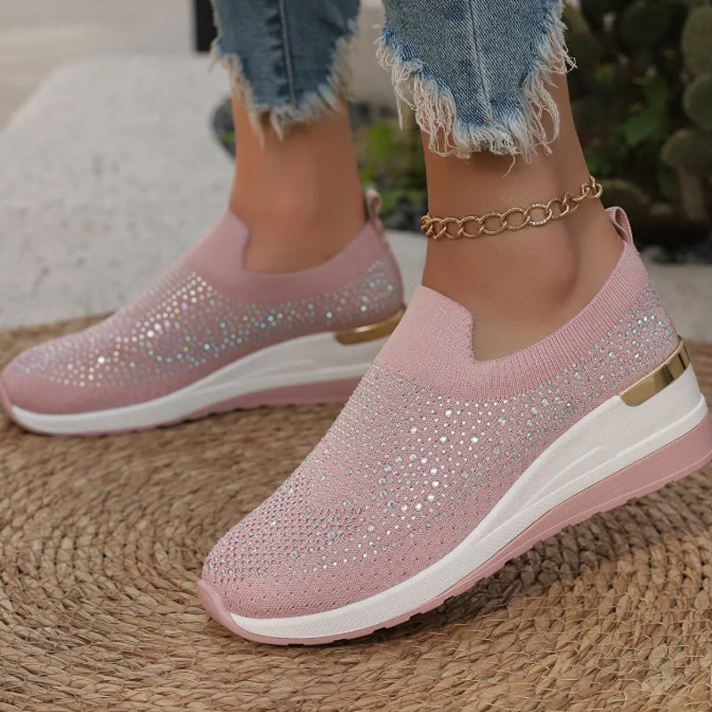 🔥 50% RABATT 👟✨ Andningsbara mesh-sneakers med strass för dam 💎 Lätta, bekväma & eleganta hela dagen 🌿