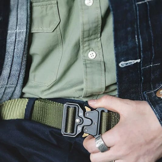 Cinturón de Nailon para Hombre Resistente a Desgarros con Hebilla de Liberación Rápida