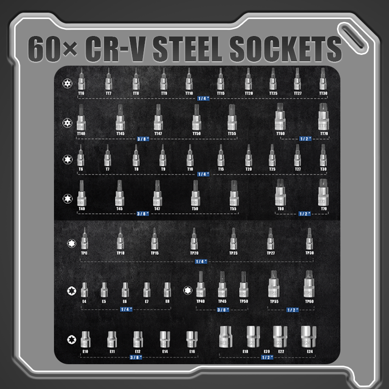 🏆🔩 Ultimate socket set for mechanics – CR-V Steel Sockets Set🔧64% discount