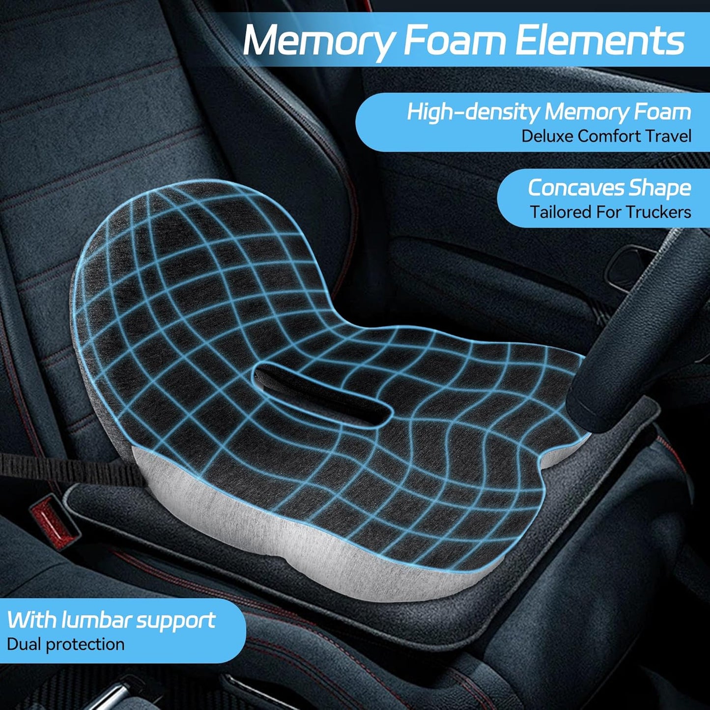 💺✨ Smart komfort för pendling & roadtrips 🚗 Ergonomisk bilstol med stödjande minnesskum — 50% rabatt idag