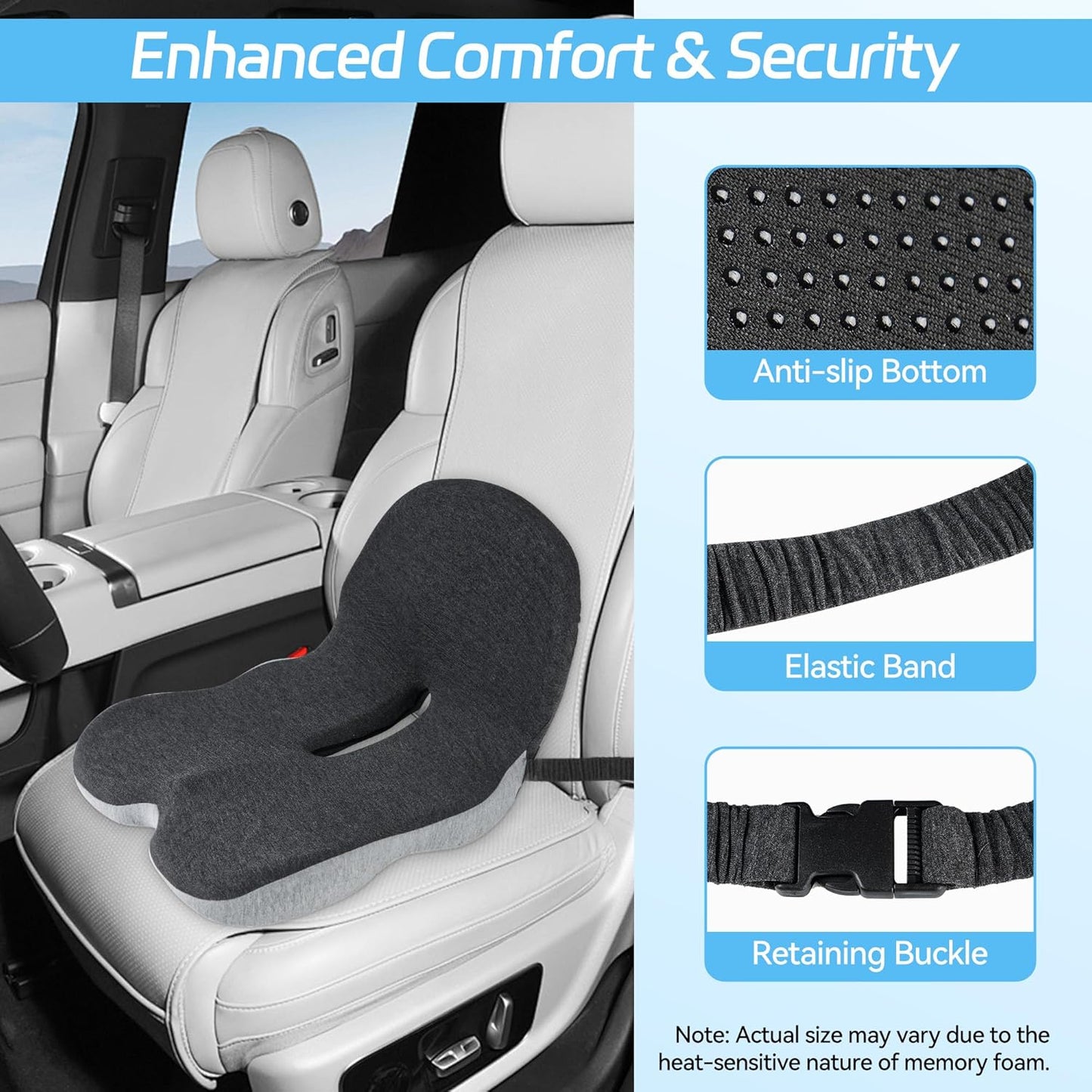 💺✨ Smart komfort för pendling & roadtrips 🚗 Ergonomisk bilstol med stödjande minnesskum — 50% rabatt idag