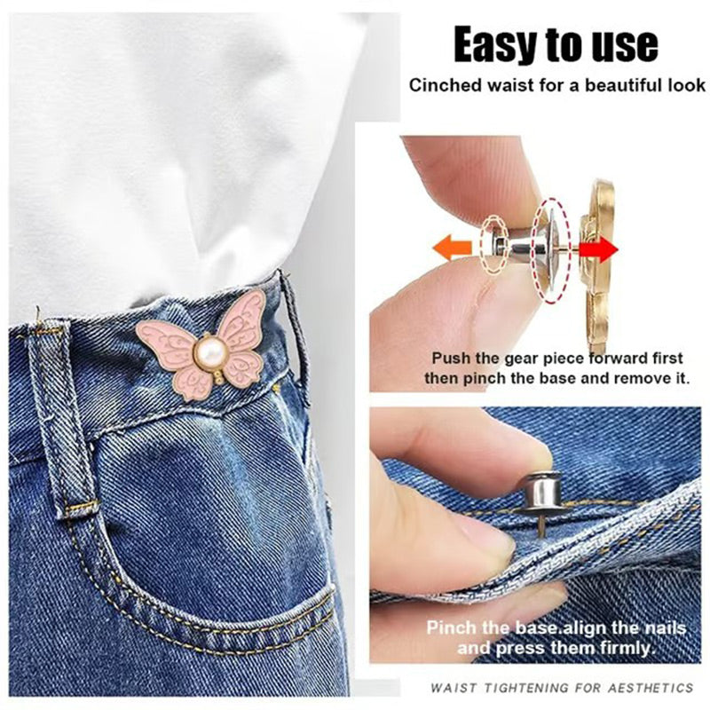 🦋✨ Köp 1 få 1 GRATIS 🎀 Avtagbart midjespänne med elegant fjärilsdesign – justera passformen direkt utan sömnad 👗