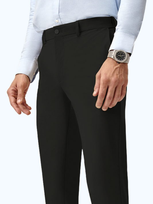 Fliwos® Pantalones de vestir para hombre sin plancha y elásticos