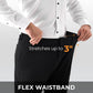 Fliwos® Pantalones de vestir para hombre sin plancha y elásticos