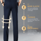 Fliwos® Pantalones de vestir para hombre sin plancha y elásticos