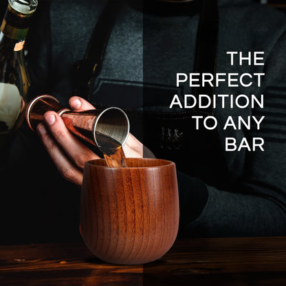 🔥 50% RABATT 🥃 Handgjutet förkolnat trä-whiskyglas ✨ unik design, rustik känsla & perfekt för bourbon och whisky 🎁