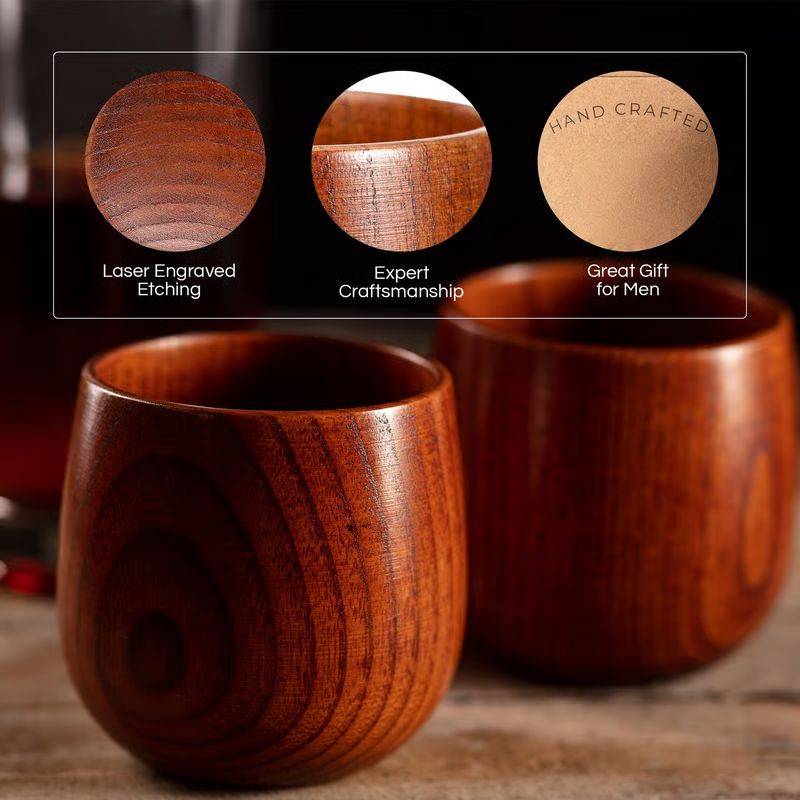 🔥 50% RABATT 🥃 Handgjutet förkolnat trä-whiskyglas ✨ unik design, rustik känsla & perfekt för bourbon och whisky 🎁