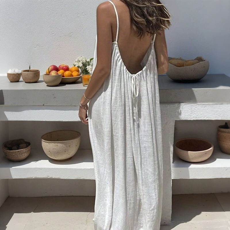 ✨ TREND 2026 👗 HALVA PRISET 🌸 Justerbar rygglös maxiklänning – feminin passform & effortless sommarstil 💫