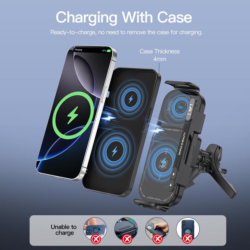 💥 Fri frakt 🚗 15W Wireless Charger ⚡ Passar vikbara och vanliga smartphones 📱 Stabil, snabb och bekväm laddning på vägen