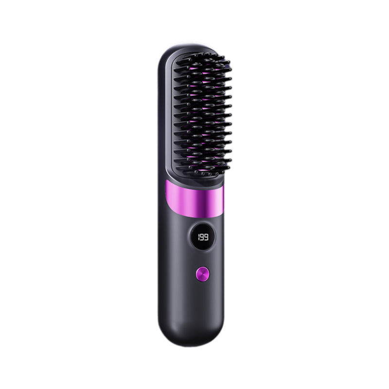 💇‍♀️🔥 Sladdlös 3-i-1-plattång – Rätar ut, lockar och slätar ut håret i en borste – USB-C-laddning, 4 temperaturinställningar – Skapa den perfekta frisyren när som helst, var som helst! ✨