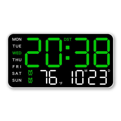 ⏰ Endast nu 49% rabatt!🔥Stor digital väggklocka med LED-display, datum och termometer