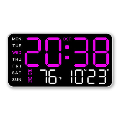 ⏰ Endast nu 49% rabatt!🔥Stor digital väggklocka med LED-display, datum och termometer