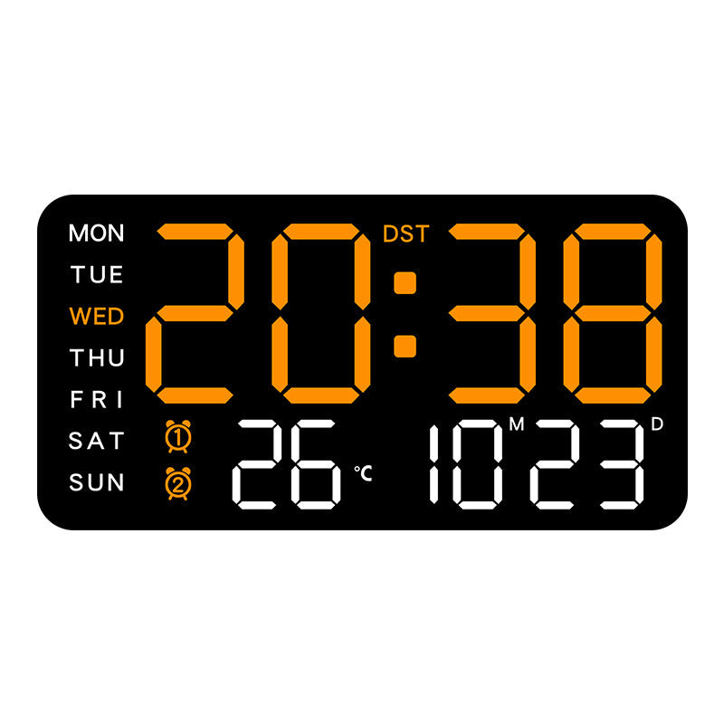 ⏰ Endast nu 49% rabatt!🔥Stor digital väggklocka med LED-display, datum och termometer