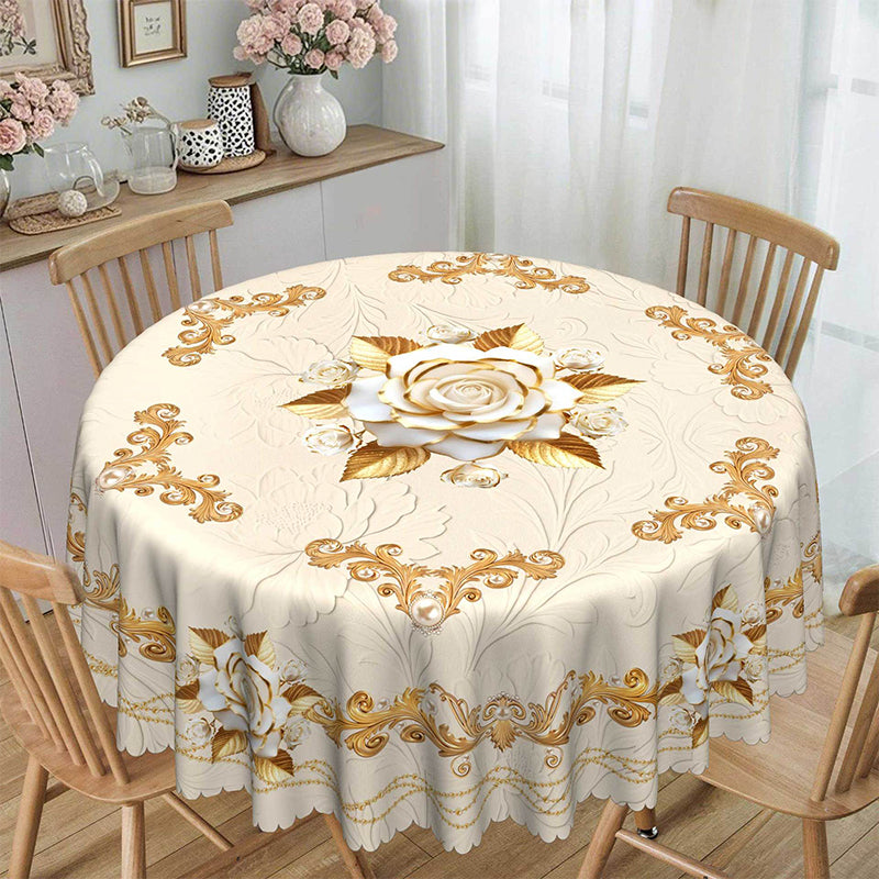 ✨ 50% RABATT 💖 Lyxig guldfärgad bordsduk ⏰ skyddar bordet, lätt att torka av & ger en elegant hemkänsla 🏡