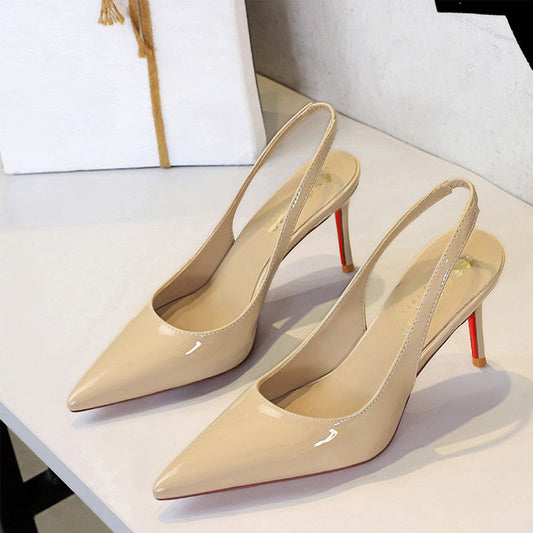 ⏳ 50% Rabatt ！! 👠 Damen Lackleder-Pumps mit spitzen Zehen – CL-inspiriertes rotes Sohlendesign – Must-have fürs Büro