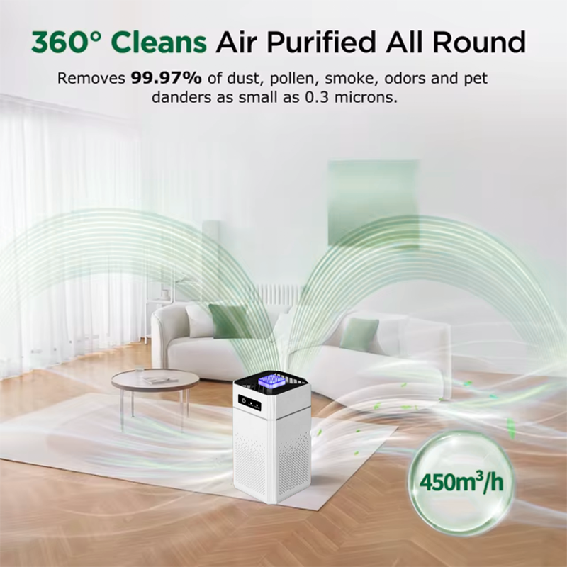 🔥 50% RABATT 🌬️ Luftrenare för hemmet ✨ Effektiv HEPA-filtrering som fångar damm, pollen & allergener – för renare och fräschare luft 🏡