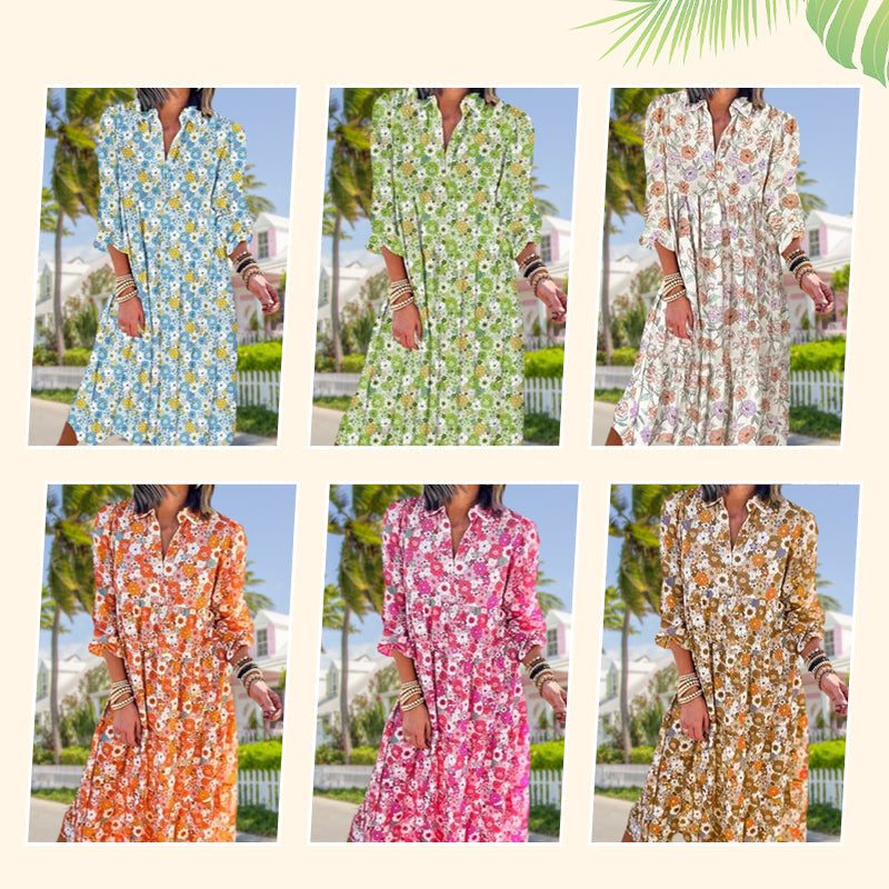 ✨ 50% RABATT 💐 Elegant blommig klänning för dam 👗 Lätt, luftig & perfekt för både stad och semester ☀️