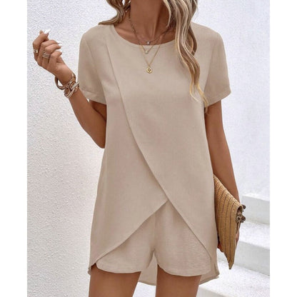 🌿✨ 50% rabatt 💥 Trendigt damset med topp & shorts 👗 enfärgat, lätt tyg & perfekt för svensk sommar ☀️