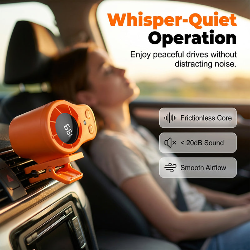 ❄️⏰ HALVA PRISET 🚗 Bärbar handsfree-fläkt med LED-display 🔥 stark luftström, stabil montering & perfekt för heta dagar 🔋