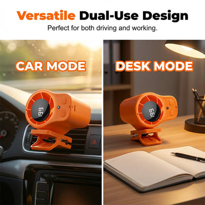 ❄️⏰ HALVA PRISET 🚗 Bärbar handsfree-fläkt med LED-display 🔥 stark luftström, stabil montering & perfekt för heta dagar 🔋