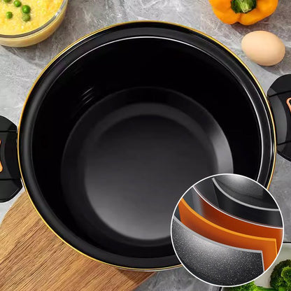 🍲 50% RABATT NU! 🔥 Emaljerad Tryckminipanna med Non-stick – Spara Tid i Köket – 8L Stor Kapacitet – Perfekt för Soppor, Grytor & Ångning – Snabb & Jämn Värmefördelning 🥘