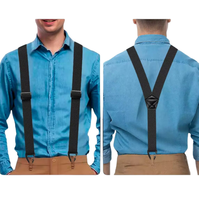 🔥 50% RABATT 👔 Hängslen för män med hakefäste ✨ X-formad rygg för stabil passform, komfort och klassisk stil hela dagen
