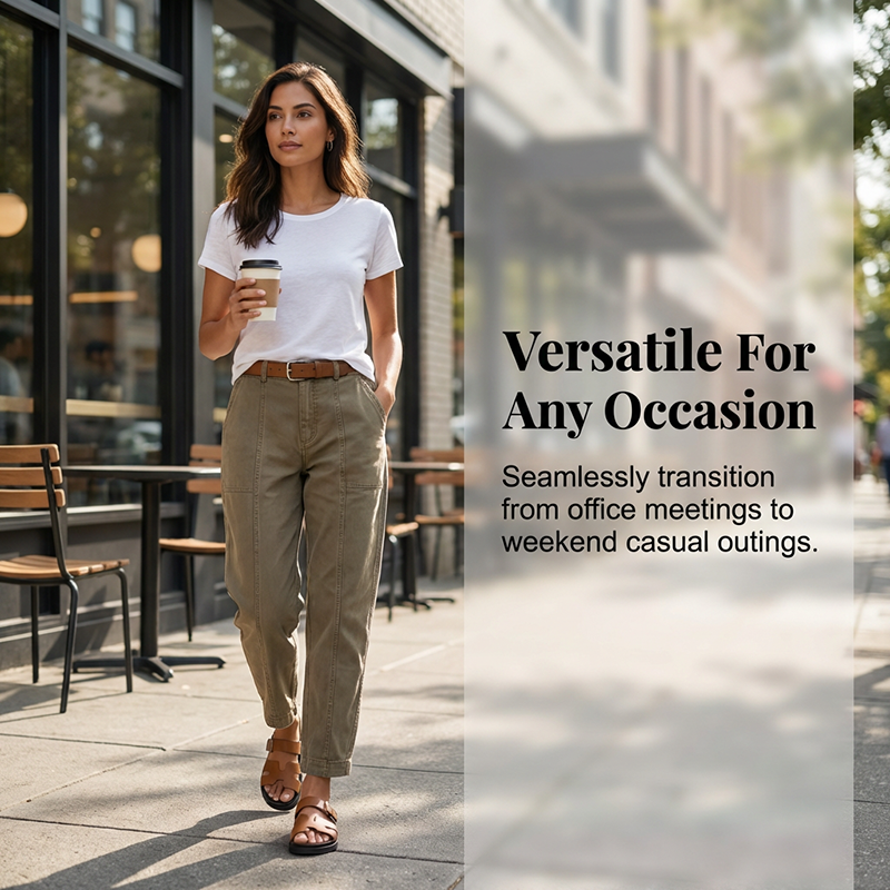 👖🔥 LIMITED TIME: -50% RABATT ✨ High-Waist Tapered Cargobyxor för dam – smickrande slim fit, praktiska fickor & skrynkelfritt tyg 👜