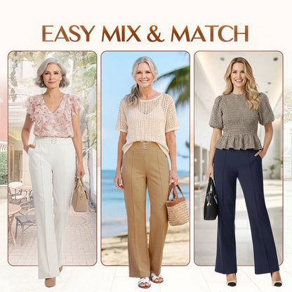 💎  -50% PREMIUM DEAL Elegante High-Waist Wide-Leg Hose für Damen – edler Stoff, schlank machender Schnitt & zeitlos chic 👖✨