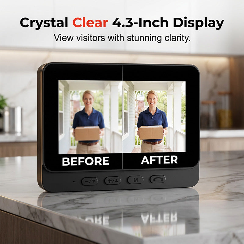 🔥 50% RABATT – Smart Dörrklocka med 4,3" Display 🏠 Se vem som ringer i realtid & prata direkt via tvåvägskommunikation 💖