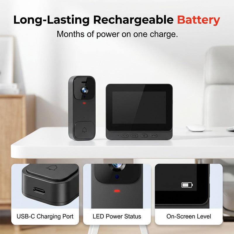 🔥 50% RABATT – Smart Dörrklocka med 4,3" Display 🏠 Se vem som ringer i realtid & prata direkt via tvåvägskommunikation 💖