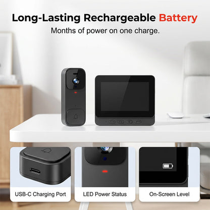 🔥 50% RABATT – Smart Dörrklocka med 4,3" Display 🏠 Se vem som ringer i realtid & prata direkt via tvåvägskommunikation 💖