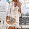 ☀️ 50% RABATT ✨ Lös damklänning i bomull & linne 🌸 Broderade detaljer, sval känsla & perfekt för varma sommardagar 👗