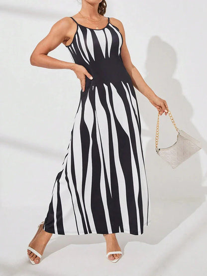👗50% RABATT ✨ Randig klänning med smala axelband – luftig, elegant & perfekt för sommarens alla dagar ☀️