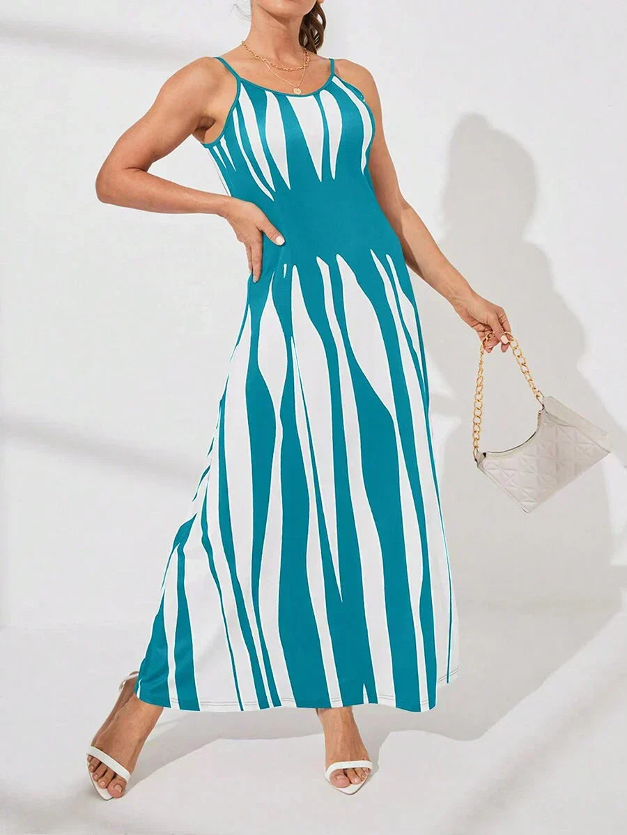 👗50% RABATT ✨ Randig klänning med smala axelband – luftig, elegant & perfekt för sommarens alla dagar ☀️