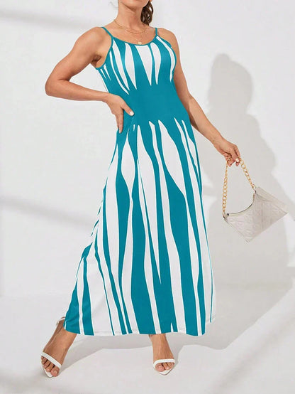 👗50% RABATT ✨ Randig klänning med smala axelband – luftig, elegant & perfekt för sommarens alla dagar ☀️
